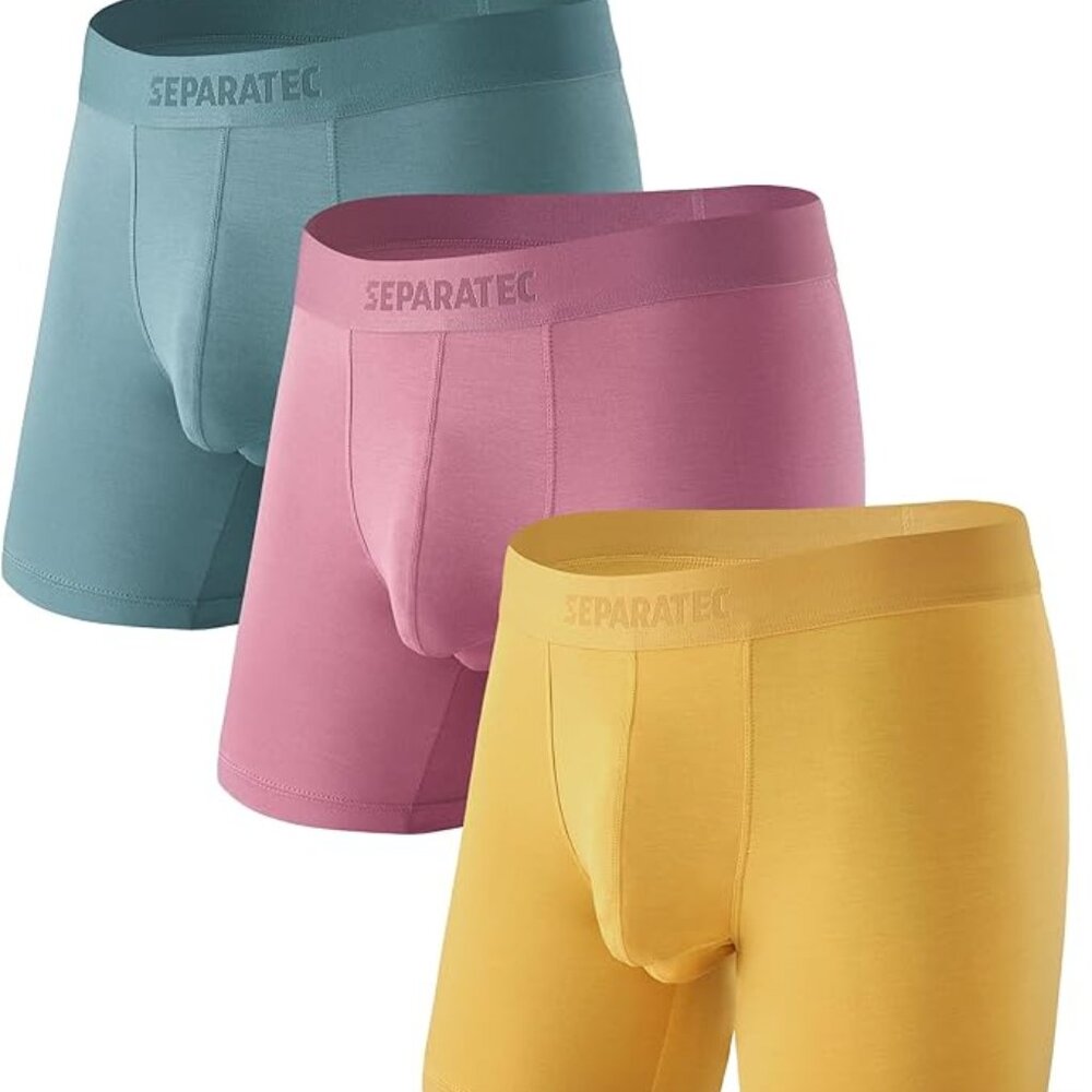 SEPARATEC Colorful Bamboo Rayon Breathable Boxer Briefs 3 Pack XXL New with Tags